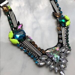 Jewelry - neon crystal hand sewn bib necklace Jewelry - neon crystal hand sewn bib necklace